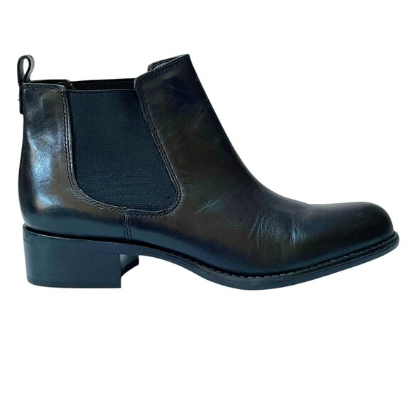 Franco Sarto Shoes - NWOT Franco Sarto Cambridge Black Leather Chelsea Boot Womens 7.5M Stacked Heel